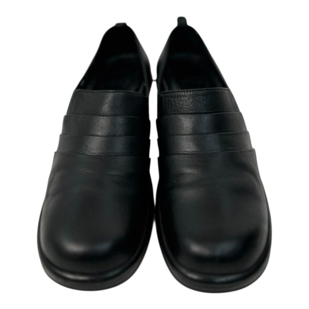 Dansko Aubrey Black Pleated Leather‎ Clogs Made in Portugal EU Size: 39 US 8.5-9